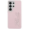 Etui Karl Lagerfeld Grained Signature    Metal Resin Logo do Samsung Galaxy S26 Ultra różowy